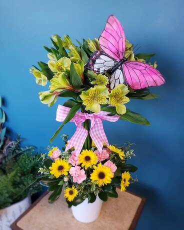 Butterfly Topiary Flower Arrangement