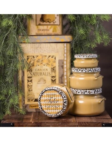 22 oz 2-Wick size, inches height and inches wide.