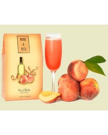 Peach Bellini size, inches height and inches wide.