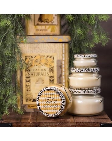3 oz. 1-Wick size, inches height and inches wide.