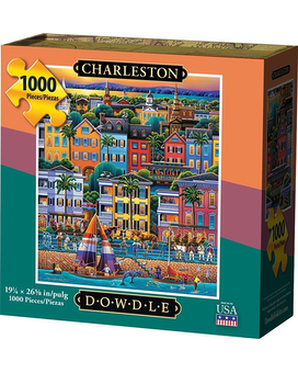 Local Charleston Scenes Puzzle size, inches height and inches wide.