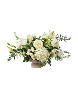 Centerpiece - Shades of White size, inches height and inches wide.