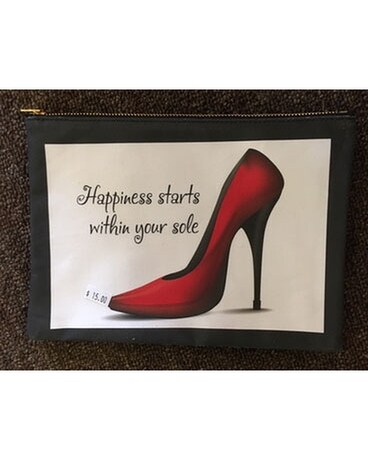 Happiness within Your Sole size, inches height and inches wide.