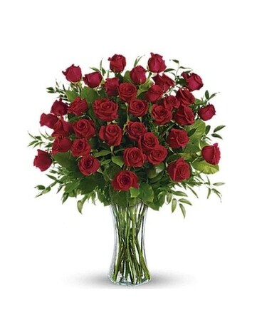 36 Stems Roses size, inches height and inches wide.