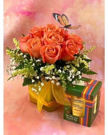 Deluxe Plus w/ Naked Bee Gift Box size, inches height and inches wide.