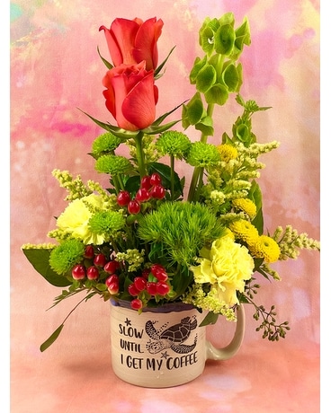 Arrangement size, inches height and inches wide.