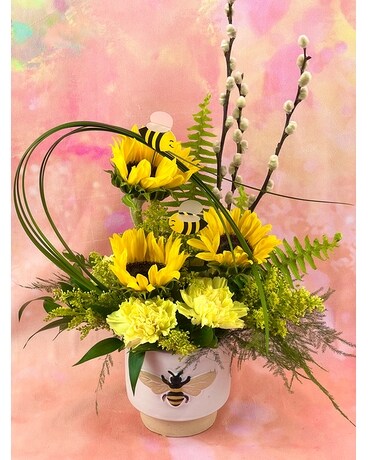 Arrangement size, inches height and inches wide.
