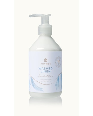 Washed Linen Hand Lotion size, inches height and inches wide.