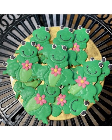 10 Cookies with flowers size, inches height and inches wide.
