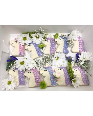 10 cookies with flowers size, inches height and inches wide.