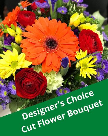 Designer's Choice - Cut Flower Bouquet size, inches height and inches wide.