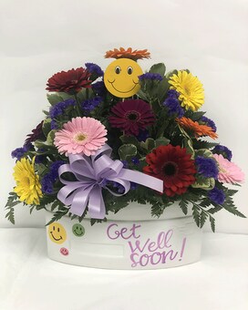 Deluxe +6 assorted colored roses size, inches height and inches wide.