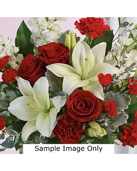 Designer's Choice Red & White Flower Arrangement