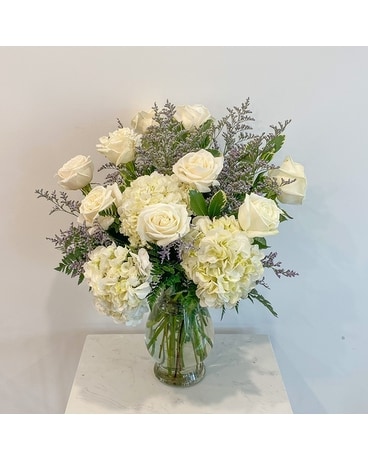 With Accent Flower and Hydrangea size, inches height and inches wide.