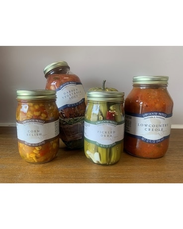 Pickled Okra or Corn Relish size, inches height and inches wide.