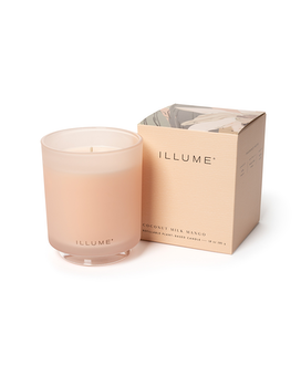 Boxed Glass Candle size, inches height and inches wide.
