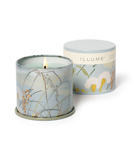 Vanity Tin Candle size, inches height and inches wide.