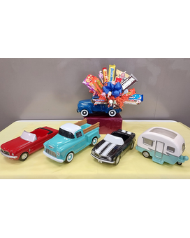 Retro Camper- CANDY BOUQUET size, inches height and inches wide.