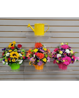 Water Can Deluxed- Large flower arrangement- flowers & container color vary size, inches height and inches wide.