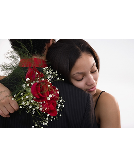 Love of My Life doz. prem. long stem red roses and a handwritten card size, inches height and inches wide.