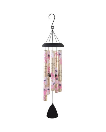 Wind Chime size, inches height and inches wide.