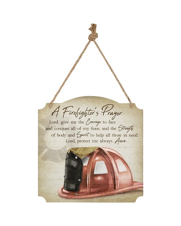 Firefighter Metal Wall Decor size, inches height and inches wide.