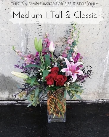 Medium Tall & Classic size, inches height and inches wide.