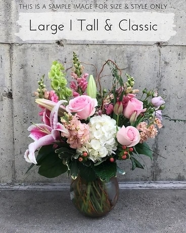 Large Tall & Classic size, inches height and inches wide.