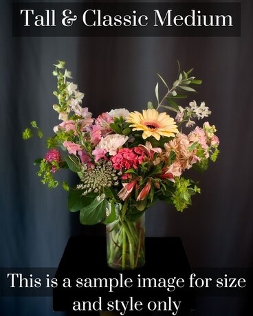 Medium Tall & Classic size, inches height and inches wide.