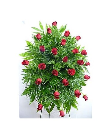 Deluxe With Baby's Breath size, inches height and inches wide.