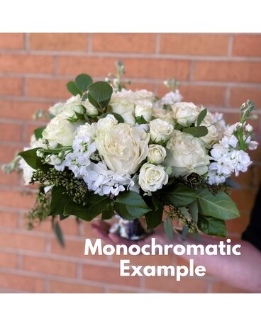 Monochromatic Deluxe (Color Scheme, Not EXACT Flowers) size, inches height and inches wide.