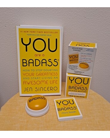 You Are A Badass Book Lg (Button Not Included) size, inches height and inches wide.
