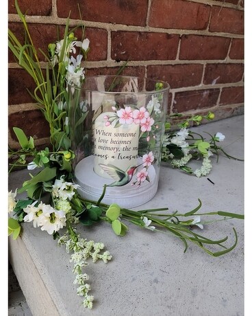 Candle with Silk Swag size, inches height and inches wide.