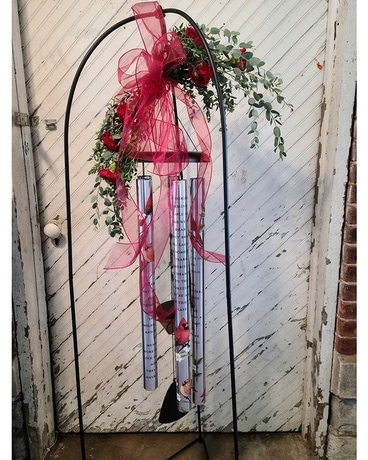 Chime with Swag Standard size, inches height and inches wide.