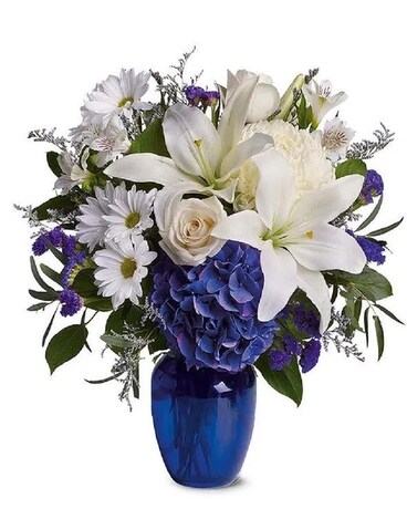 Beautiful in Blue Flower Arrangement