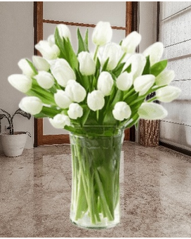 White Tulip Bouquet Flower Arrangement