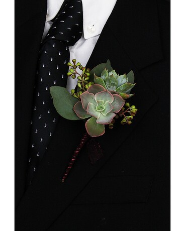 With Boutonniere To Match size, inches height and inches wide.