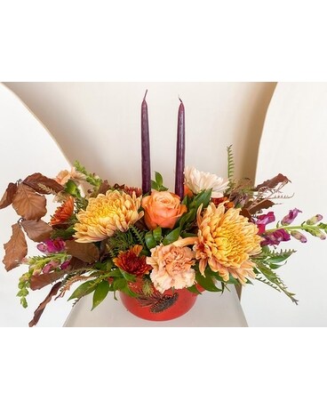 Centerpiece With Candles size, inches height and inches wide.