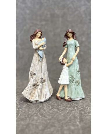 Mother and Daughter (Right) size, inches height and inches wide.