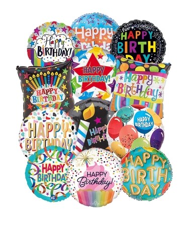 12 Balloons size, inches height and inches wide.