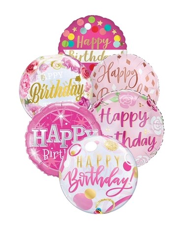 6 Balloons size, inches height and inches wide.