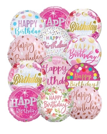 12 Balloons size, inches height and inches wide.