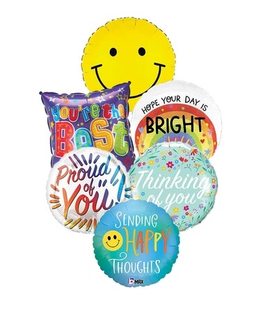 6 Balloons size, inches height and inches wide.
