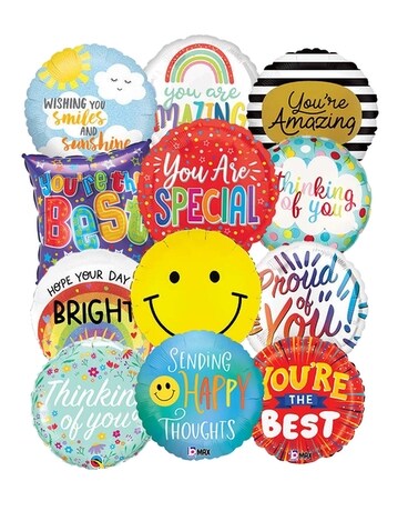 12 Balloons size, inches height and inches wide.
