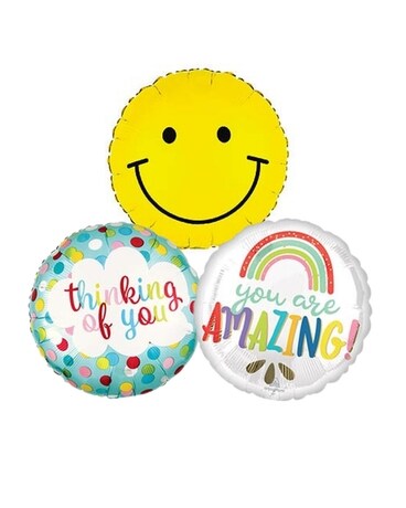 3 Balloons size, inches height and inches wide.