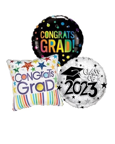 3 Balloons size, inches height and inches wide.