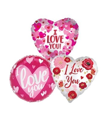 3 Balloons size, inches height and inches wide.