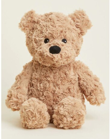 Brown Curly Bear size, inches height and inches wide.