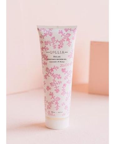 LoLLIA RELAX Shower Gel size, inches height and inches wide.