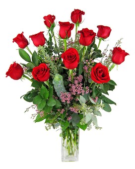 In a Crystal Vase size, inches height and inches wide.